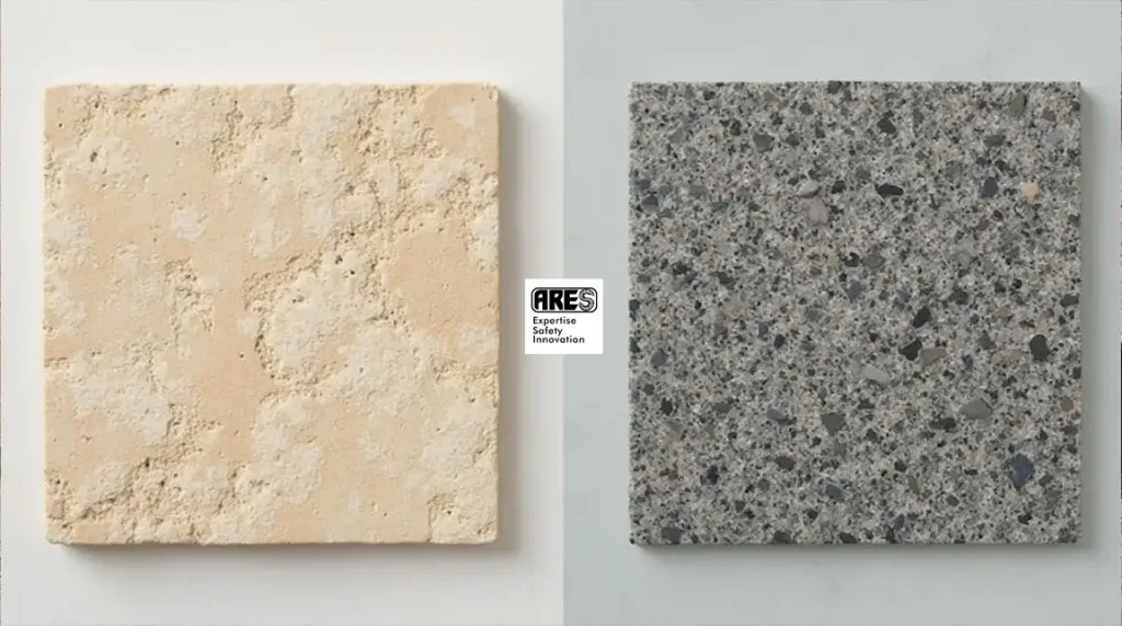 مقایسه ای روش های اجرا و هزینه واقعی پیچ رولپلاک نما 2 مقایسه سنگ تراورتن یا گرانیت برای پیچ رولپلاک نما