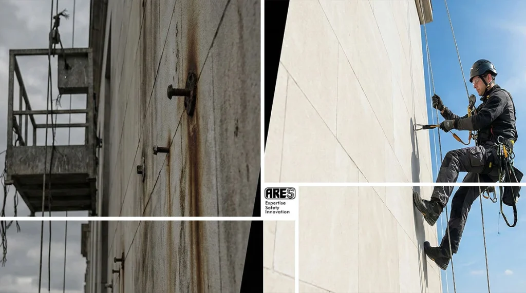 مقایسه ای روش های اجرا و هزینه واقعی پیچ رولپلاک نما 1 مقایسه دسترسی با طناب و کلایمر